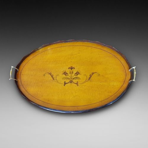 Late 19thc Satinwood Tray
