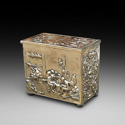Late 19th Century Brass Overed Kindling Box