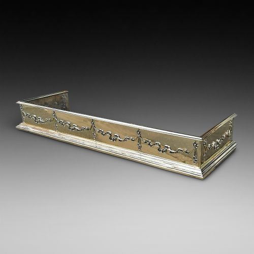 Late 19thc Adam Revival Brass Fender