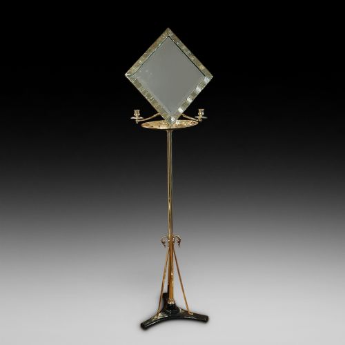 19thc brass telescopic shaving mirror - CATEGORY: ANTIQUE DRESSING TABLES - DATED 1880