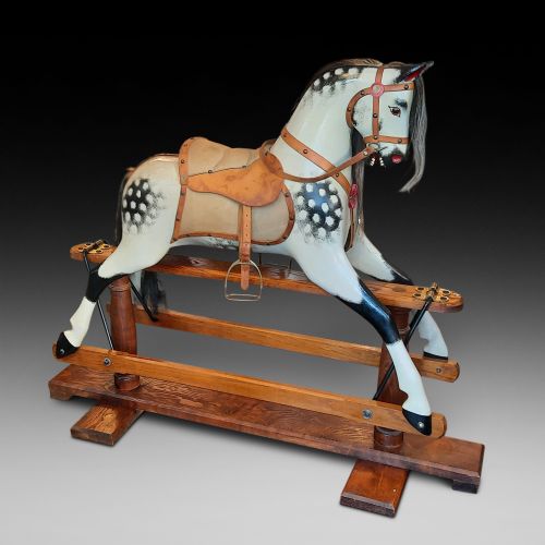 Early 20thc Rocking Horse on Tressle Stand - Probably Collinson of Liverpool