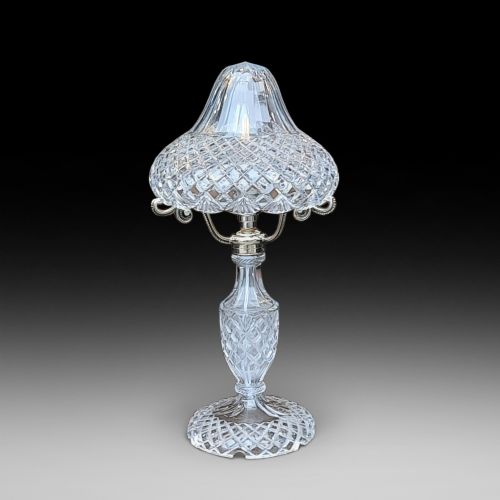 1920'S Cut Glass Mushroom Form Table Lamp
