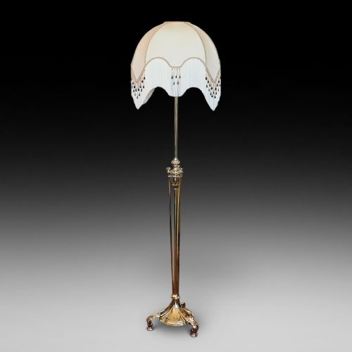 Slender Brass Adjustable Standard Lamp