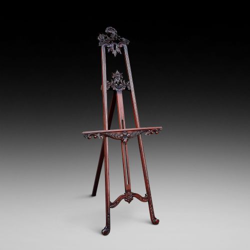 Late 19thc Mahogany Easel in the Rococo Style