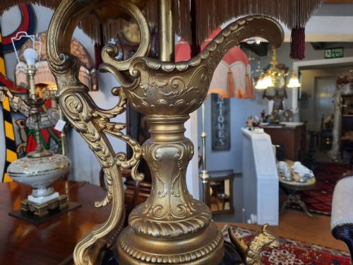 PAIR OF LATE 19THC BLUE GLASS ORNAMENTAL EWER LAMPS - ADDITIONAL PHOTO 5