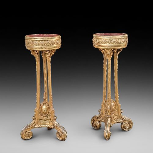 Pair of Early 19thc Giltwood and Gesso Jardinieres