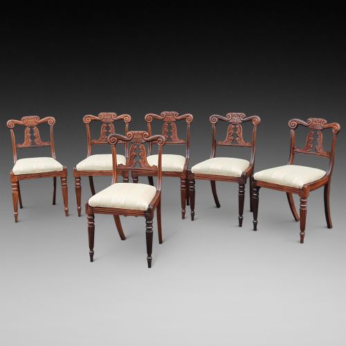 Set of Six Regency Rosewood Dining Chairs