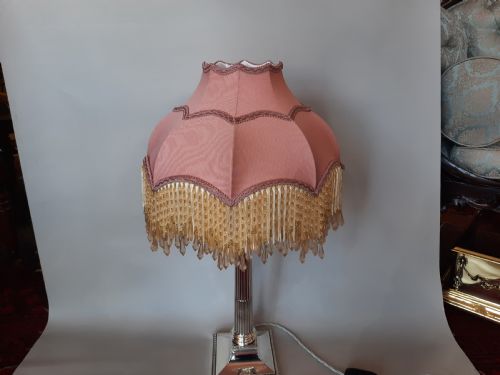 LATE 19THC SILVER PLATE TABLE LAMP FORMED AS A CORINTHIAN COLUMN - ADDITIONAL PHOTO 7