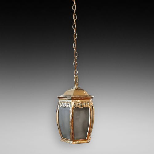 Art Nouveau Brass Hanging Lantern