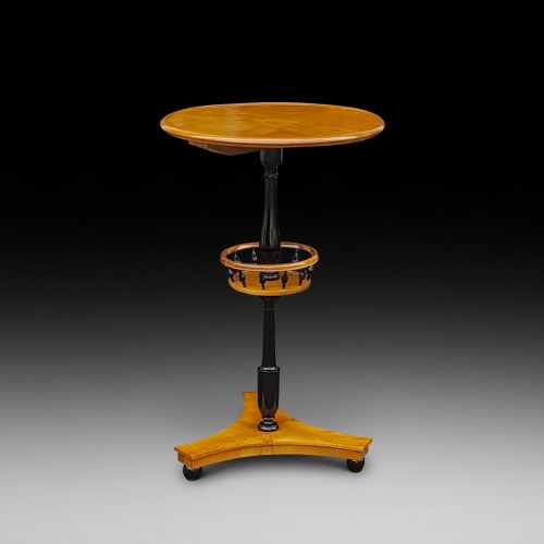 BIEDERMEIER LATE 19THC MAPLE SIDE LAMP TABLE