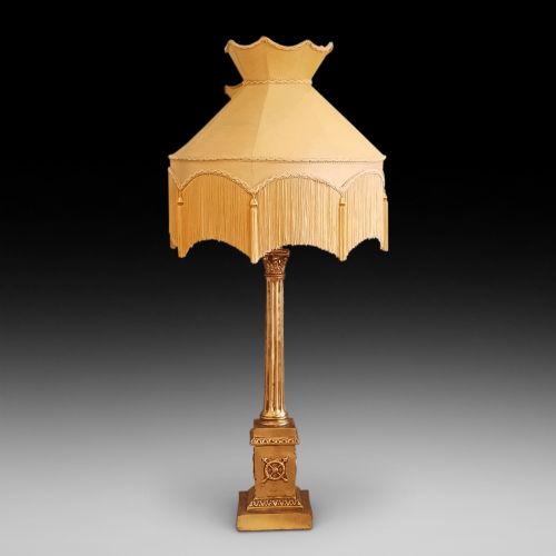 Early 20thc Gilt Gesso Table Lamp