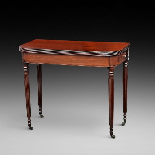 Early 19thc Mahogany Fold Over Tea Table