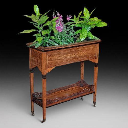 Edwardian Inlaid Rosewood Sheraton Revival Planter Jardiniere