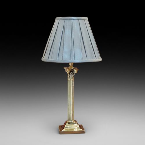 Edwardian Brass Corinthian Column Table Lamp