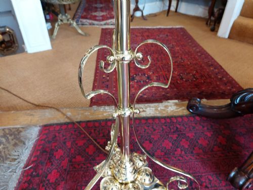 ARTS NOUVEAU BRASS ADJUSTABLE STANDARD LAMP - ADDITIONAL PHOTO 5