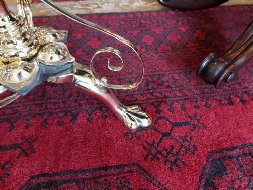 ARTS NOUVEAU BRASS ADJUSTABLE STANDARD LAMP - ADDITIONAL PHOTO 6