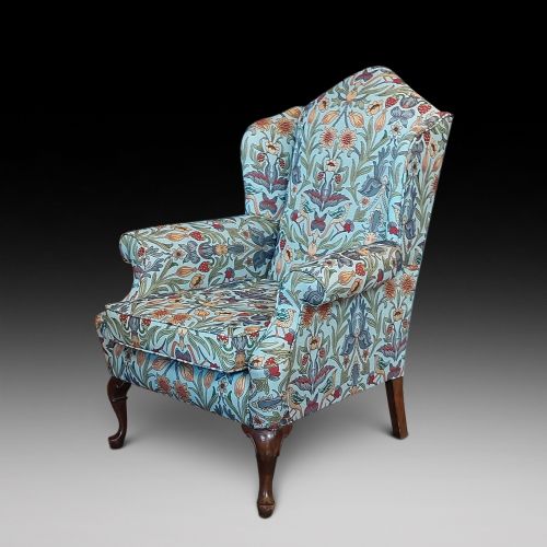 Late 19thc Mahogany Wing Arm Chair