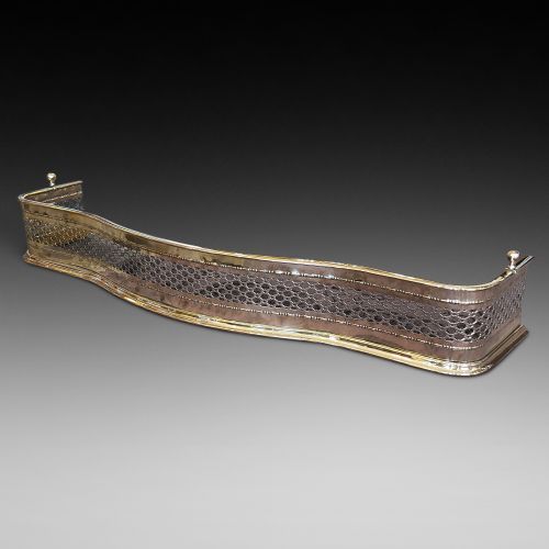 Edwardian Serpentine Brass Fire Fender