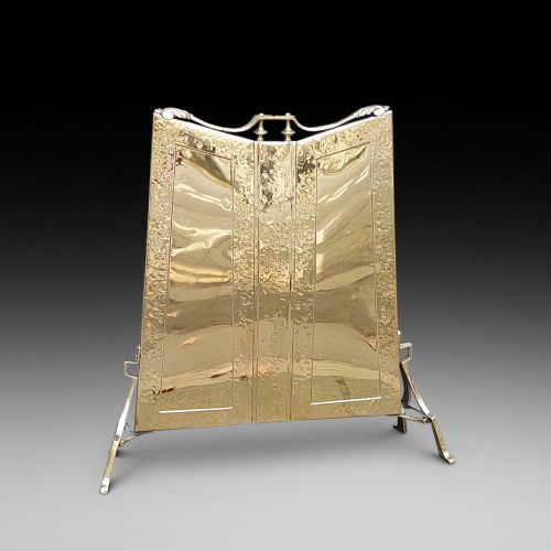 Arts and Crafts Brass Fire Screen