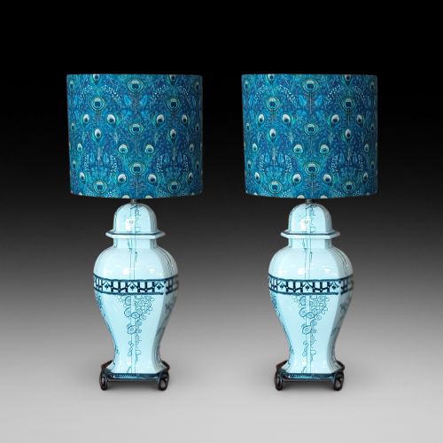 Pair of Early 20thc Wilton Ware  (1904-34) Table Lamps