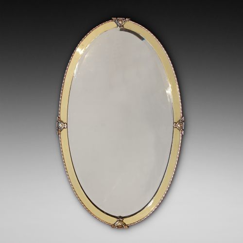 Arts and Crafts Brass Framed Wall Mirror