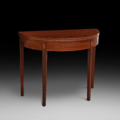 Sheraton Period Mahogany Demi-lune Tea Table