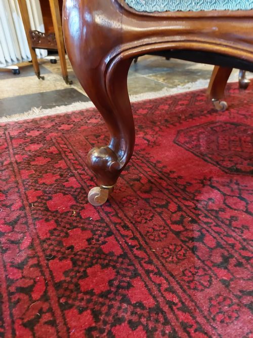 VICTORIAN MAHOGANY SCROLL FRAME ARMCHAIR - ADDITIONAL PHOTO 3