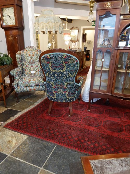 VICTORIAN MAHOGANY SCROLL FRAME ARMCHAIR - ADDITIONAL PHOTO 8
