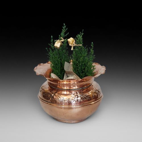 Edwardian Art Nouveau Copper Planter