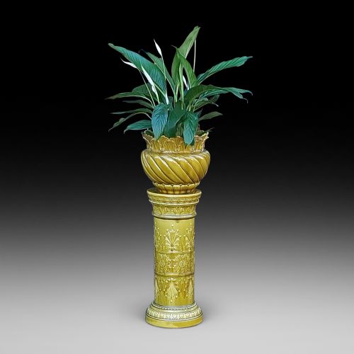 Late 19thc Leeds Art Pottery Jardiniere