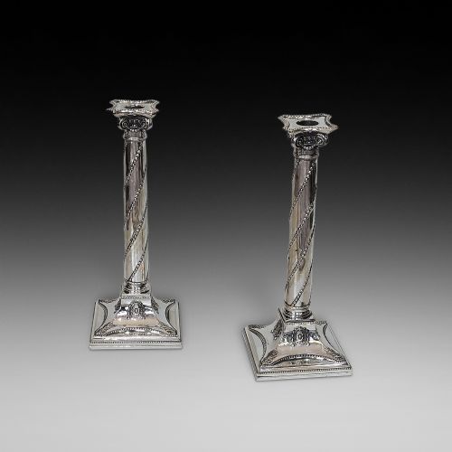 Fine Pair of Victorian Silver Plated Candlesticks