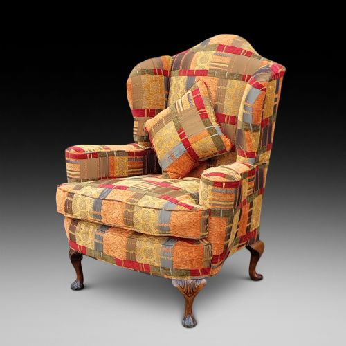 Edwardian Mahogany Wing Armchair