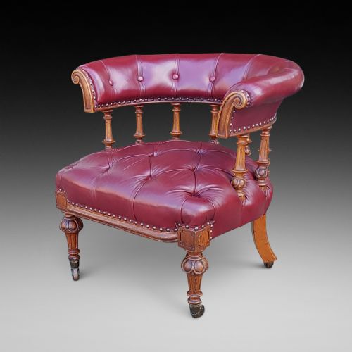 VICTORIAN MAHOGANY CAPTAIN'S DESK CHAIR