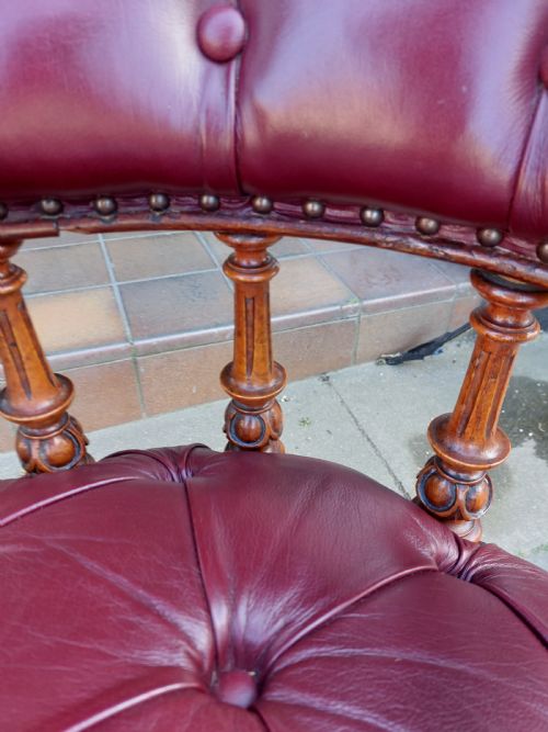VICTORIAN MAHOGANY CAPTAIN'S DESK CHAIR - ADDITIONAL PHOTO 7