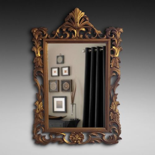 19thc Italian Giltwood Foliate Mirror