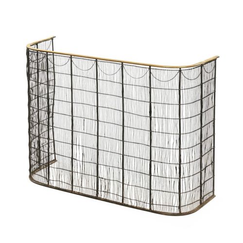 19thc Brass and Metal Wire Nursery Fireguard
