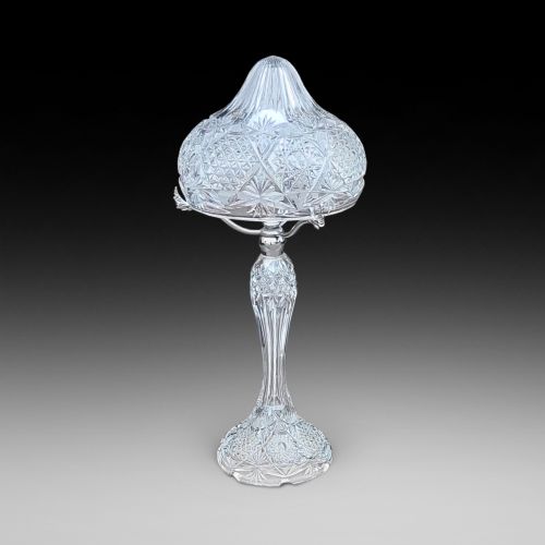 1920'S Crystal Table "Mushroom"  Lamp