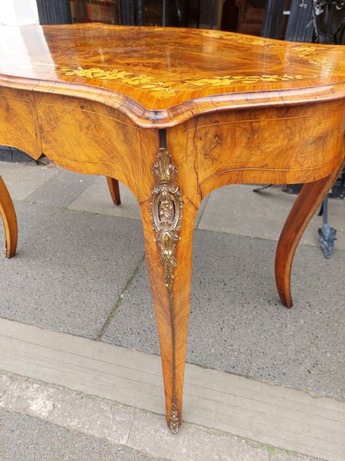 19THC BURR WALNUT MARQUETRY BUREAU PLAT - ADDITIONAL PHOTO 1