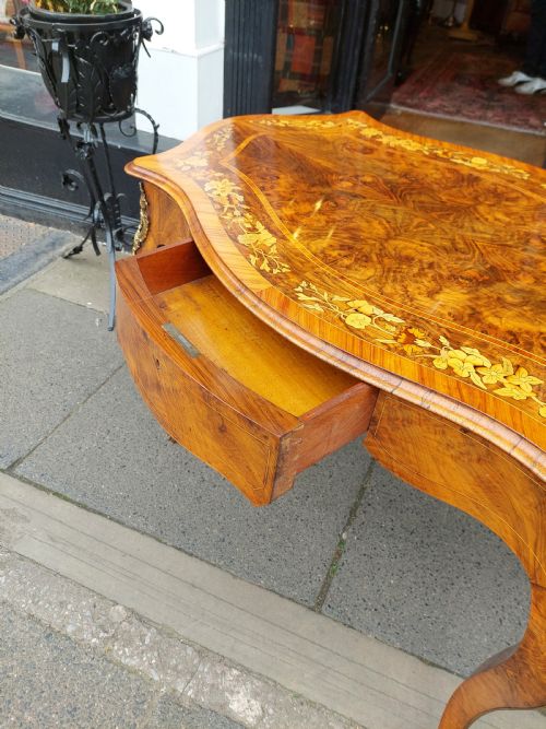 19THC BURR WALNUT MARQUETRY BUREAU PLAT - ADDITIONAL PHOTO 3
