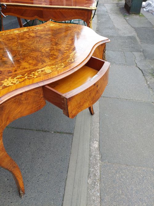 19THC BURR WALNUT MARQUETRY BUREAU PLAT - ADDITIONAL PHOTO 4