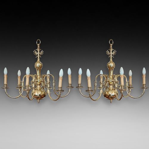 Pair of Early 20thc Dutch Chandeliers