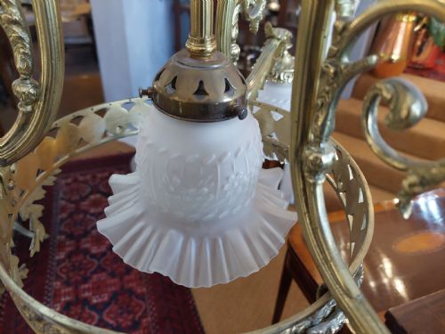 EARLY 20THC FRENCH CAST BRASS CHANDELIER - ADDITIONAL PHOTO 9