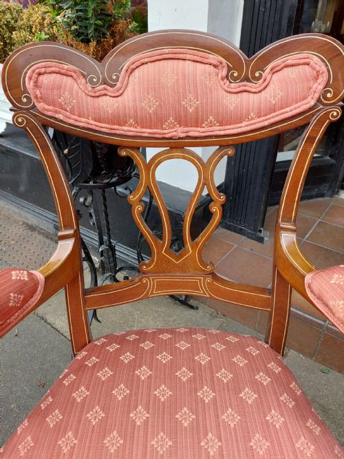 PAIR OF LATE VICTORIAN MAHOGANY ARMCHAIRS - ADDITIONAL PHOTO 2