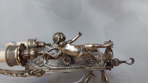 MID 19THC SILVER PLATED CEILING CANDLE LIGHT FITTING - ADDITIONAL PHOTO 1
