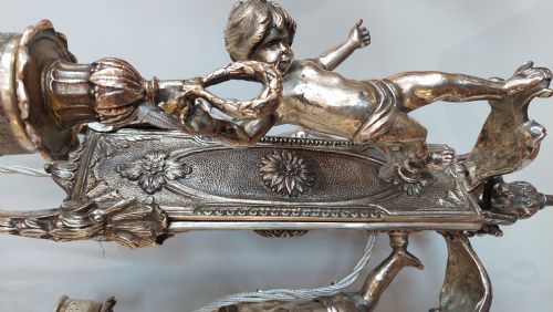 MID 19THC SILVER PLATED CEILING CANDLE LIGHT FITTING - ADDITIONAL PHOTO 3