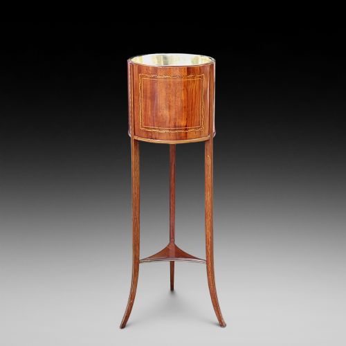 Edwardian Mahogany and Inlaid Jardiniere Stand