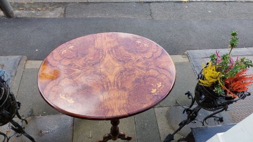VICTORIAN WALNUT MARQUETRY INLAID SUTHERLAND TABLE - ADDITIONAL PHOTO 4