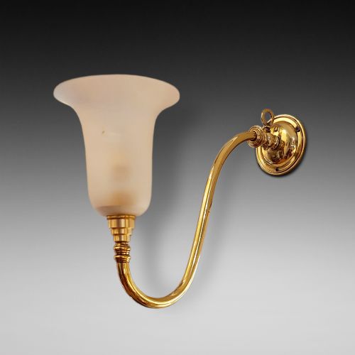 Late 19th/early20thc Brass Wall Fitted Gas Lamp