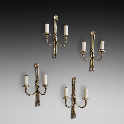 Set of Four Early 20thc Louis Xvi Style Brass Wall Lights