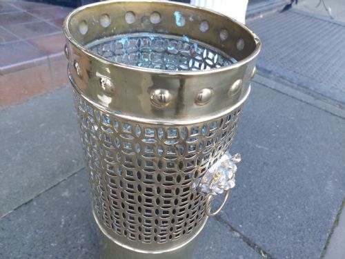 VICTORIAN PIERCED BRASS STICK STAND - ADDITIONAL PHOTO 11